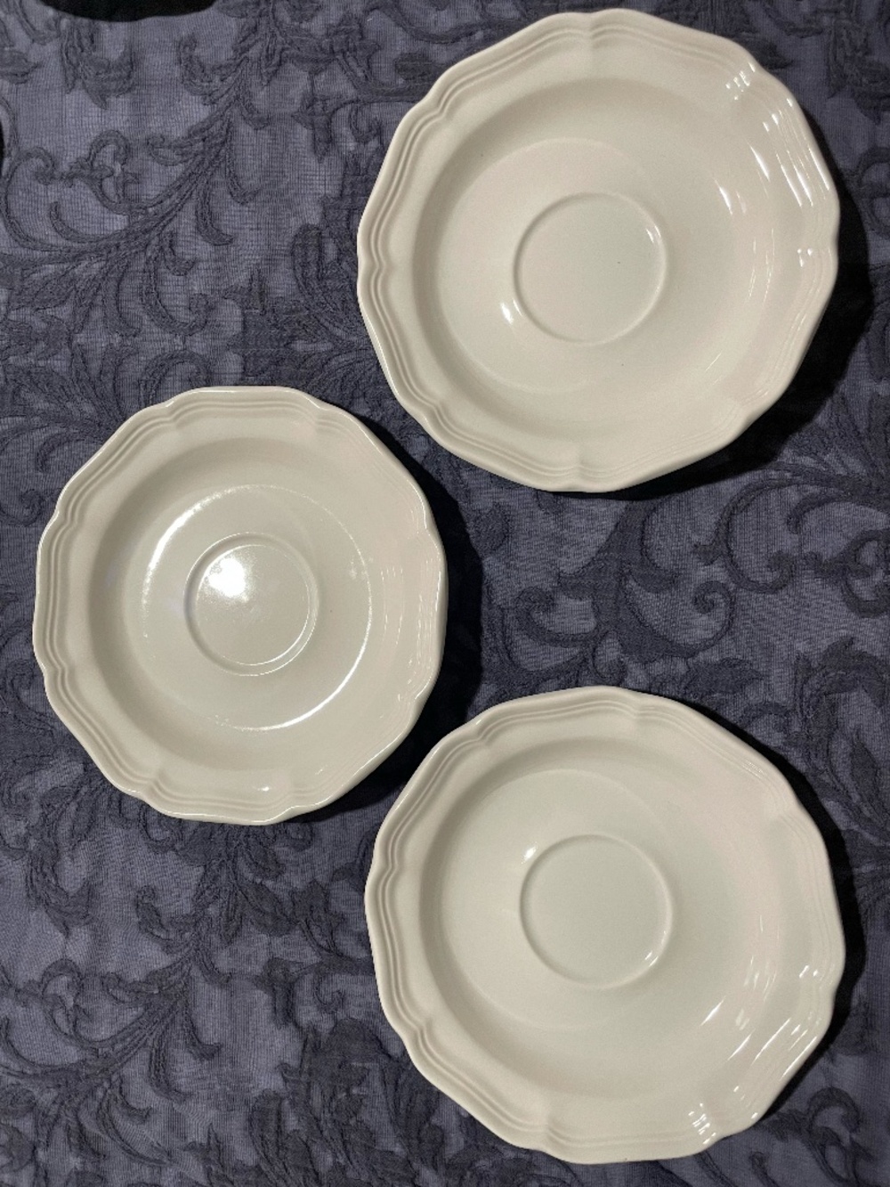 Lot of 3 Mikasa French Countryside 6-1/4" Saucer Plates Dishes Coffee Tea F-9000